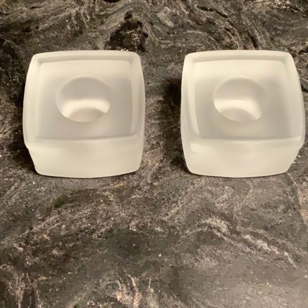 Frosted Glass candlesticks(3 items for $15)